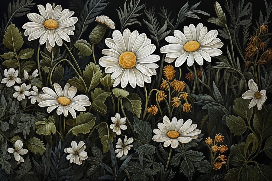 Pittura di fiori e foglie