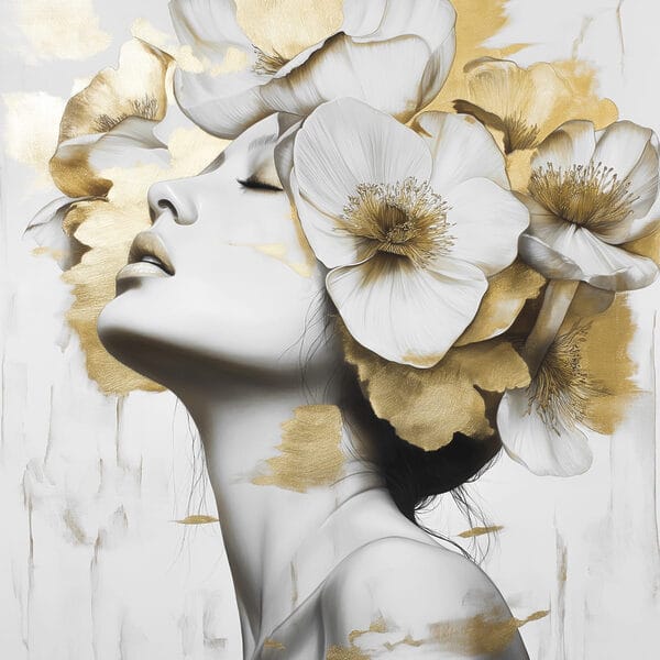 Woman with flowers in her hair