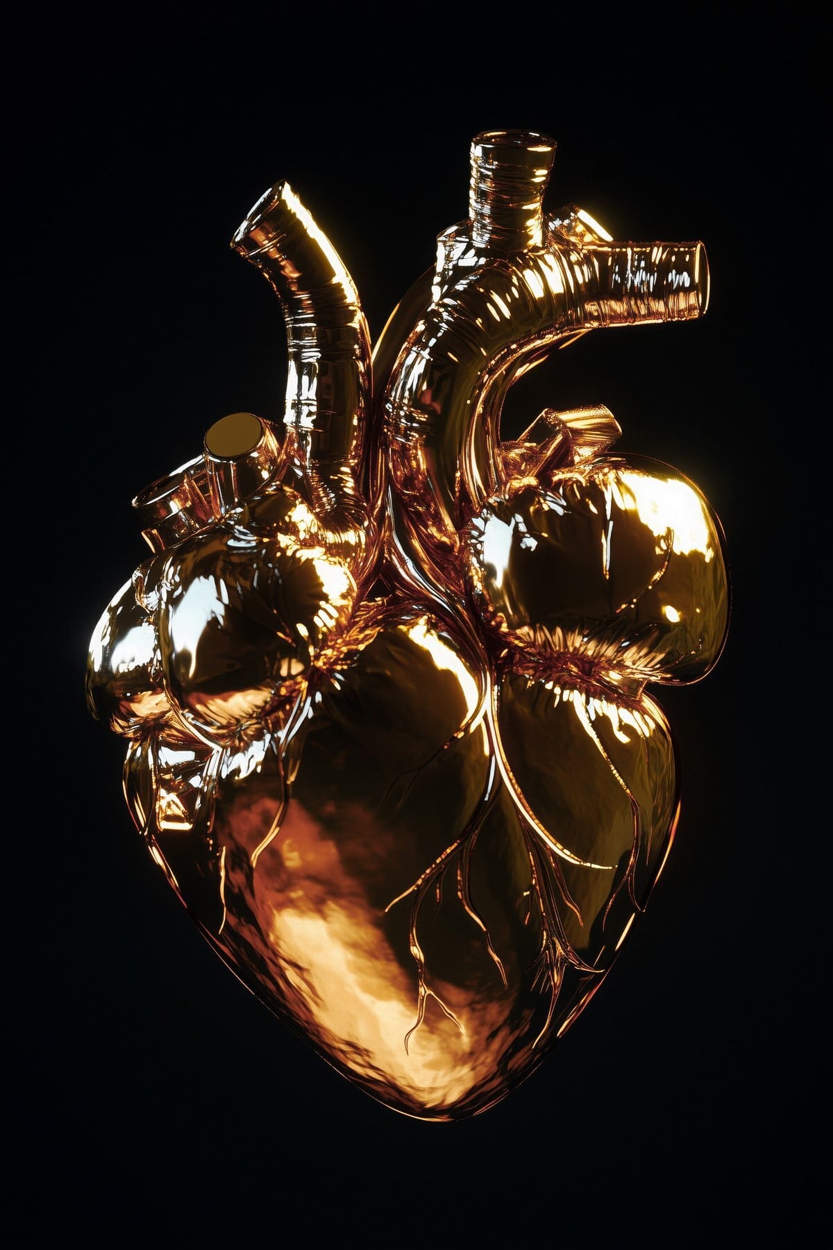 Heart sculpture reflecting inner beauty