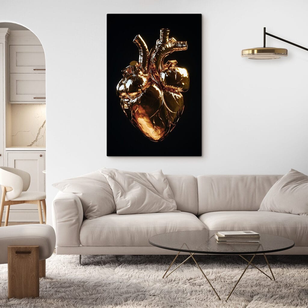 Heart sculpture reflecting inner beauty