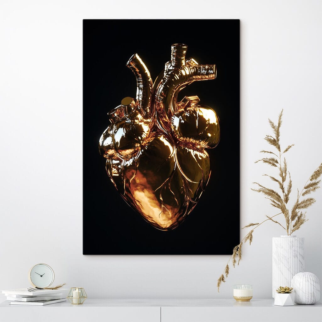 Heart sculpture reflecting inner beauty