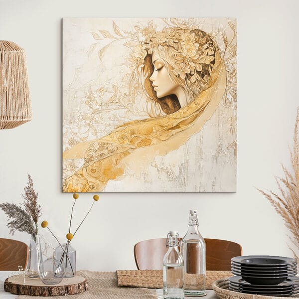 Quadri Dipinto raffigurante una donna con dei fiori tra i capelli (COD: s42616) Quadri Quadri Dipinto raffigurante una donna con dei fiori tra i capelli (COD: s42616)