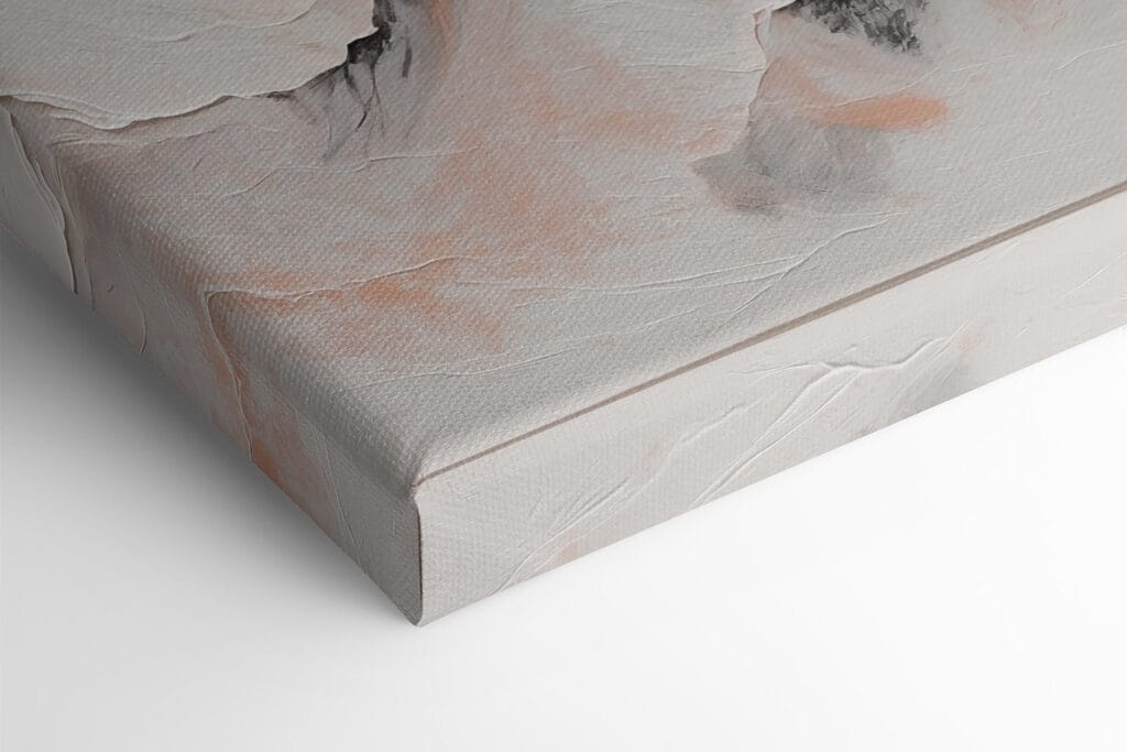 Painting of mountains with white and brown colors Painting of mountains with white and brown colors