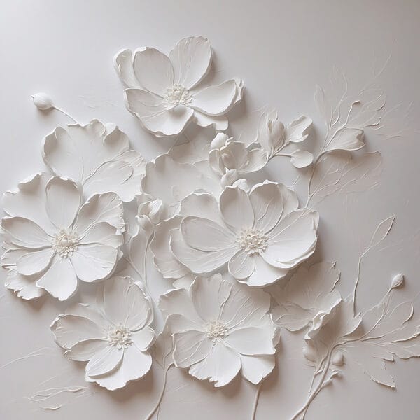 White flower on a white surface White flower on a white surface