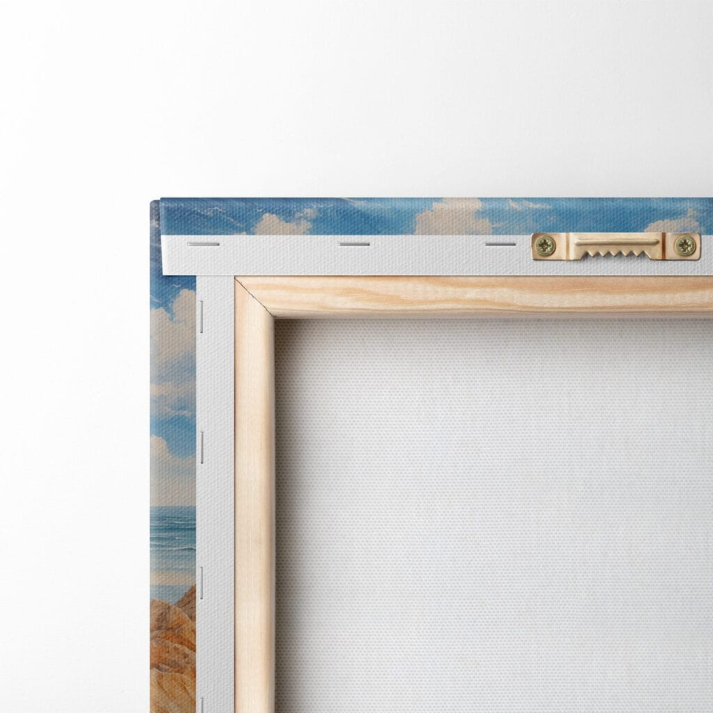 Painting of a beach with sand and water Painting of a beach with sand and water