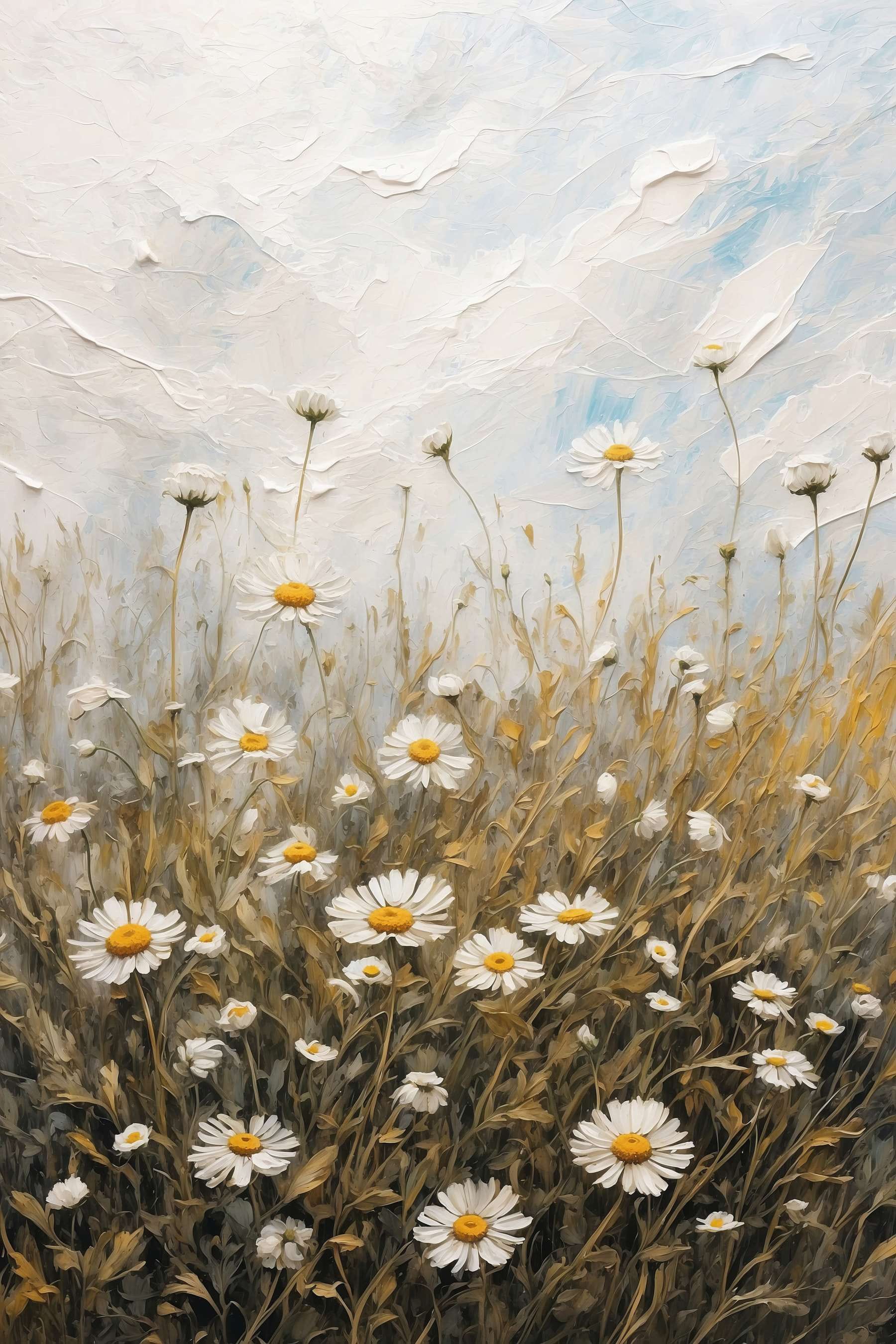Painting of a field of flowers