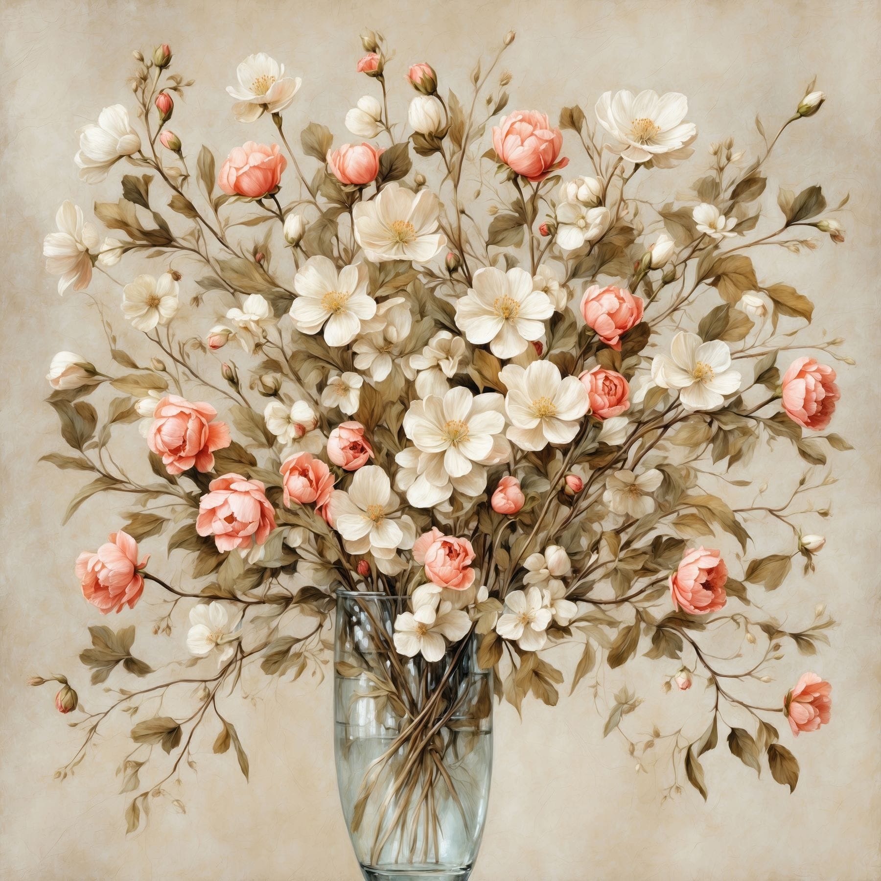 Painting of flowers in a vase