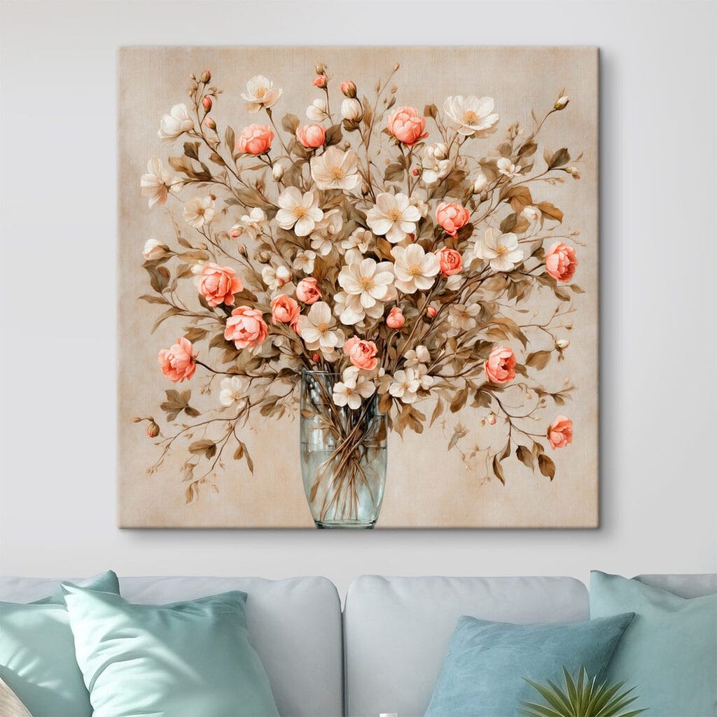 Painting of flowers in a vase
