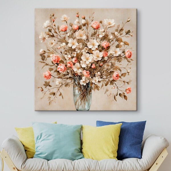 Painting of flowers in a vase
