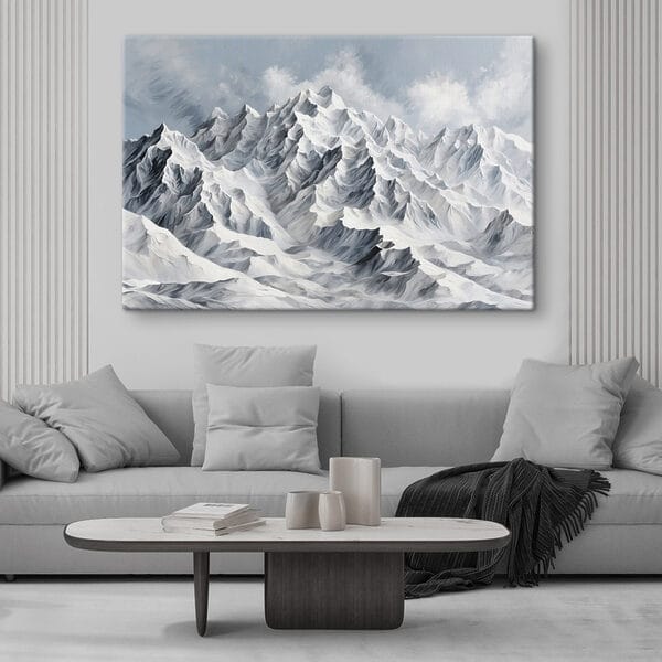 Quadri Catena montuosa innevata
