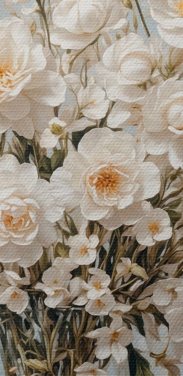 Vase of white flowers