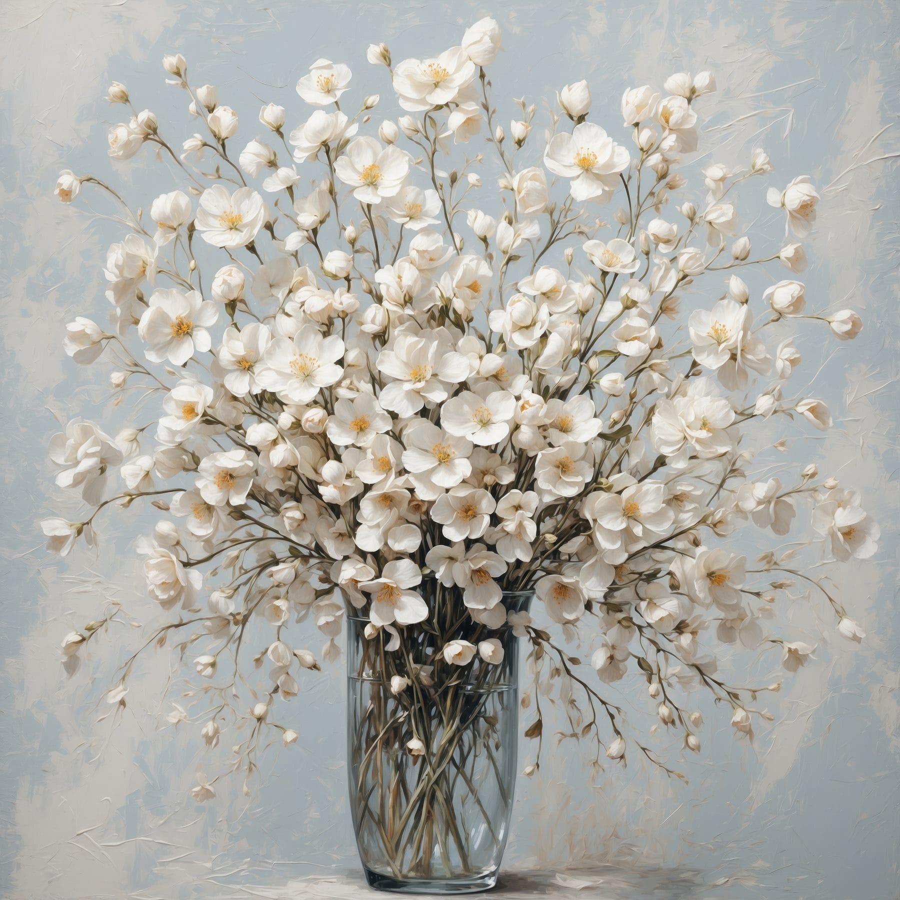 Vase of white flowers