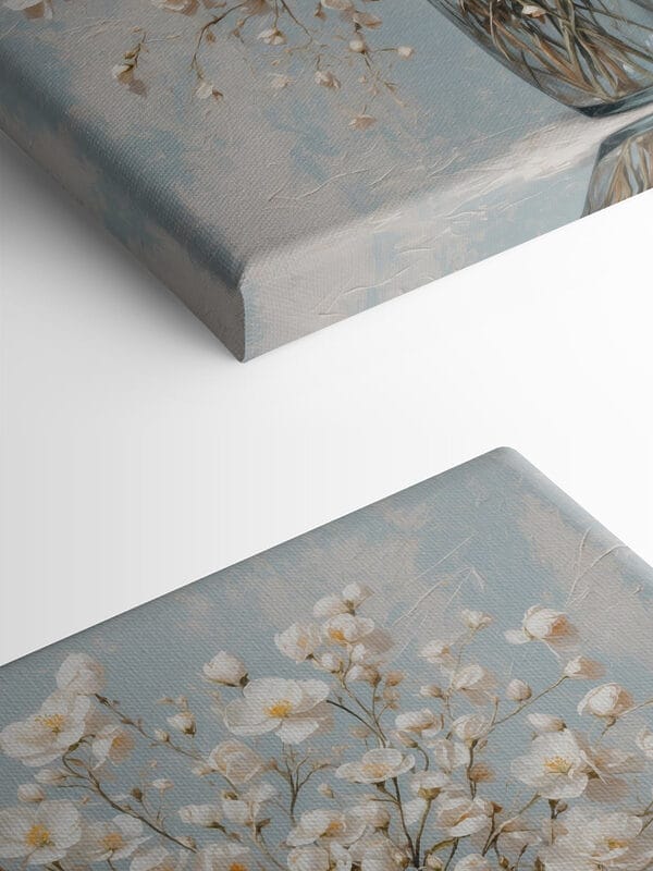 Vase of white flowers