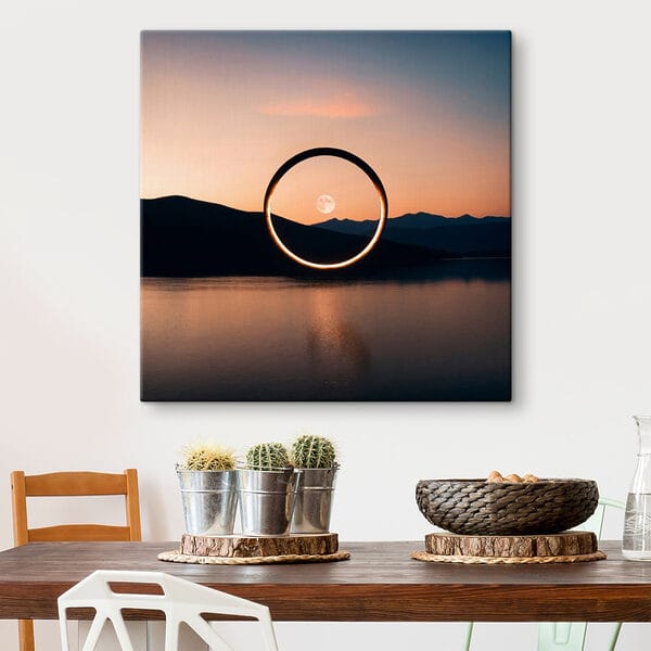 Circle in the air over water