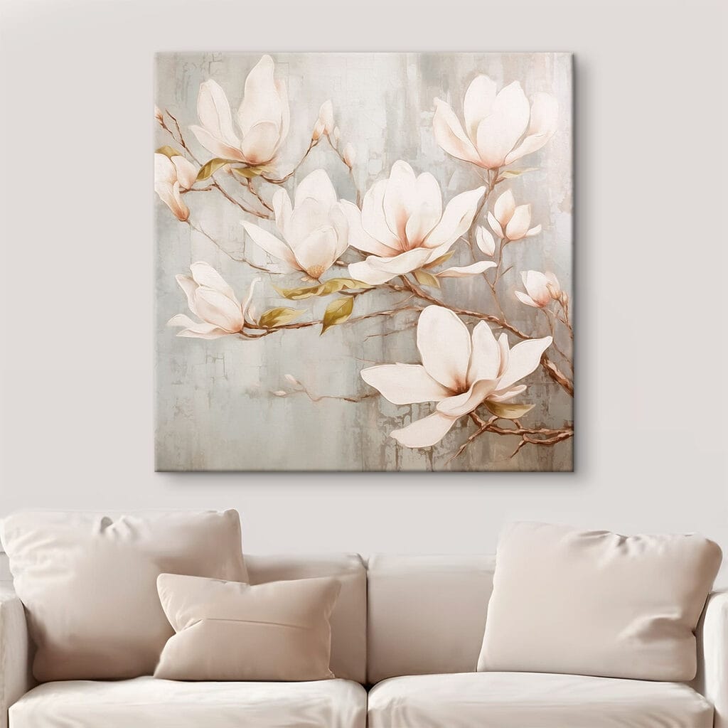 Painting of flowers on a wall Painting of flowers on a wall