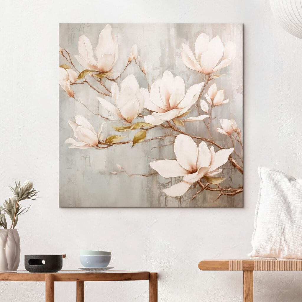 Painting of flowers on a wall Painting of flowers on a wall