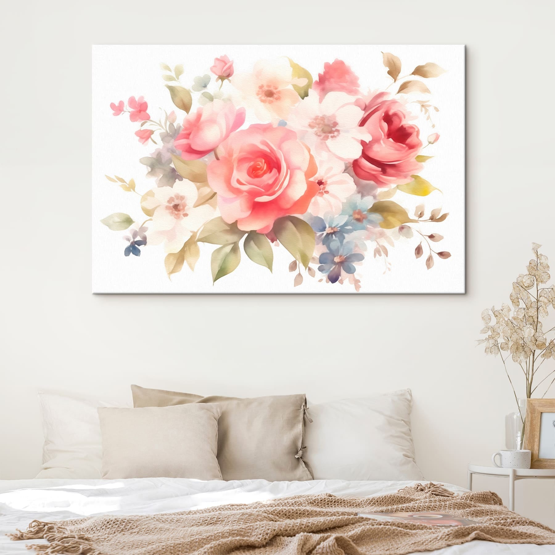 Painting of flowers on a white background Painting of flowers on a white background