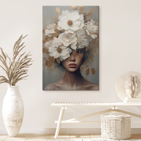 Quadri Dipinto raffigurante una donna con dei fiori tra i capelli (COD: s42664) Quadri Quadri Dipinto raffigurante una donna con dei fiori tra i capelli (COD: s42664)