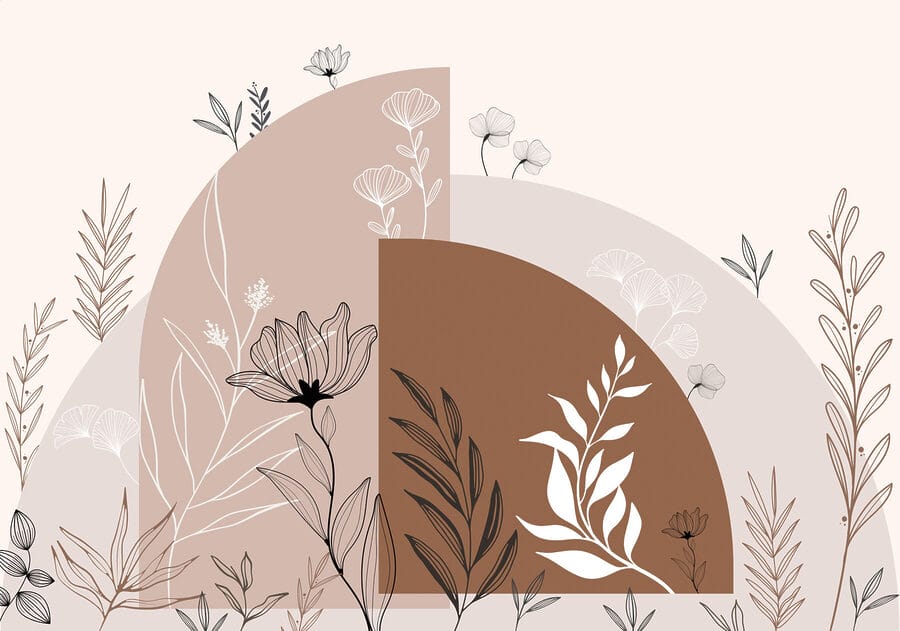 Carta da parati Design grafico di fiori e foglie - immagine 4