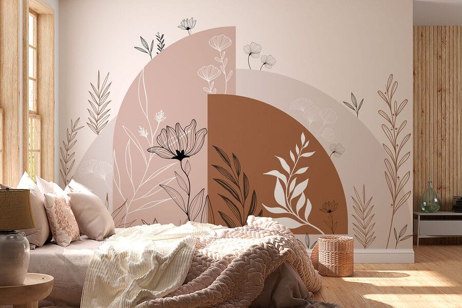 Carta da parati Design grafico di fiori e foglie - immagine 2