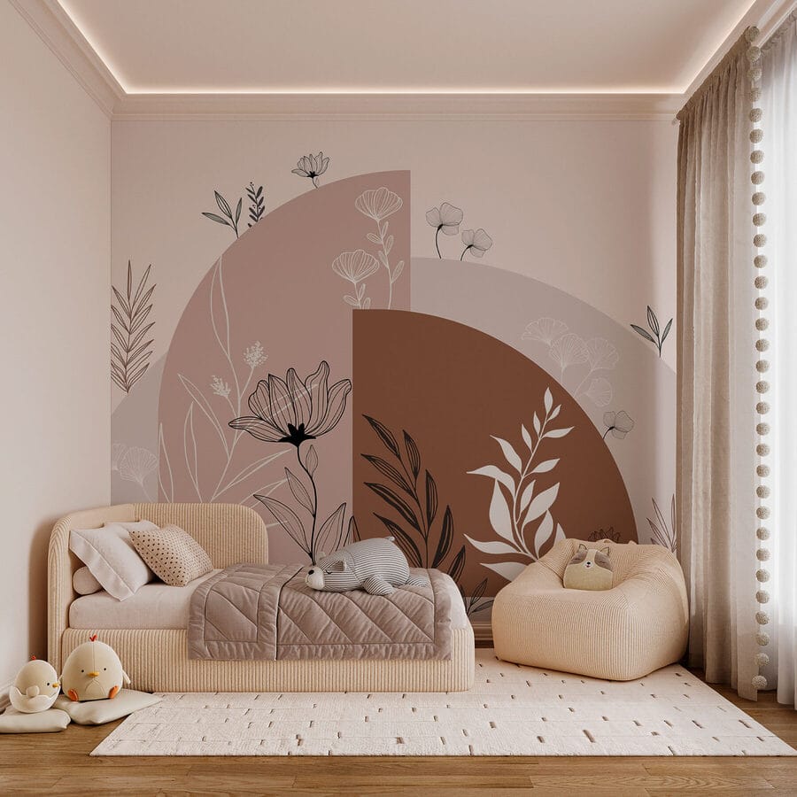 Carta da parati Design grafico di fiori e foglie - immagine 3