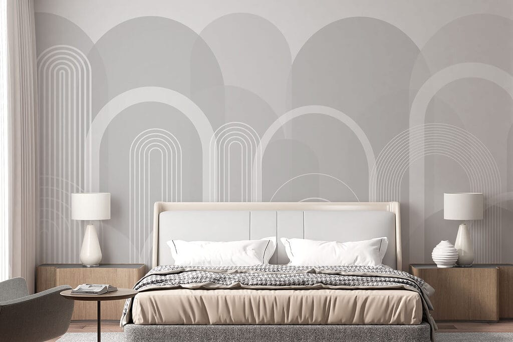 Grey and white background with white lines