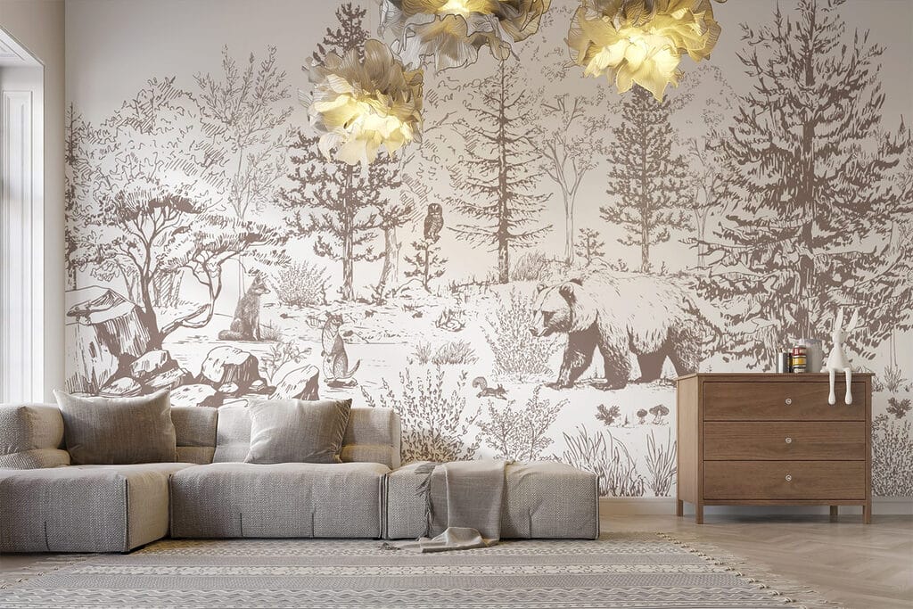 Bear walking in the woods