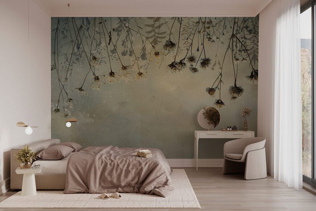 Dried flowers on a branch Dried flowers on a branch