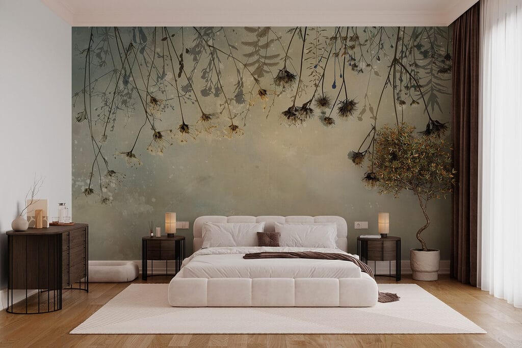 Dried flowers on a branch Dried flowers on a branch