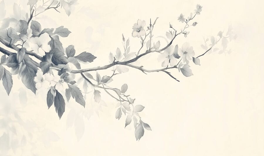 Ramo con fiori e foglie