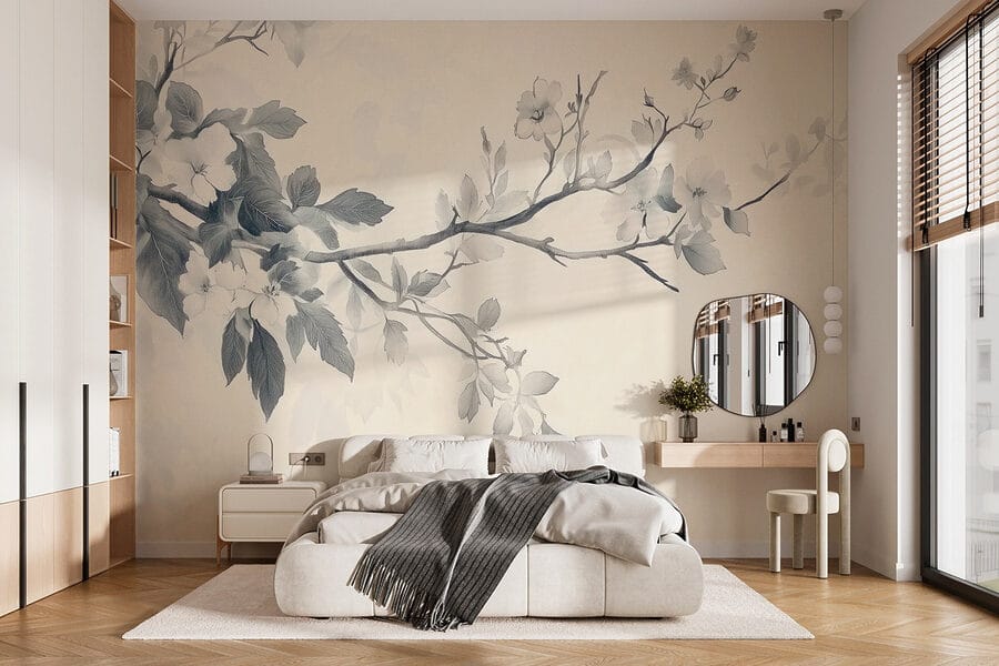 Ramo con fiori e foglie