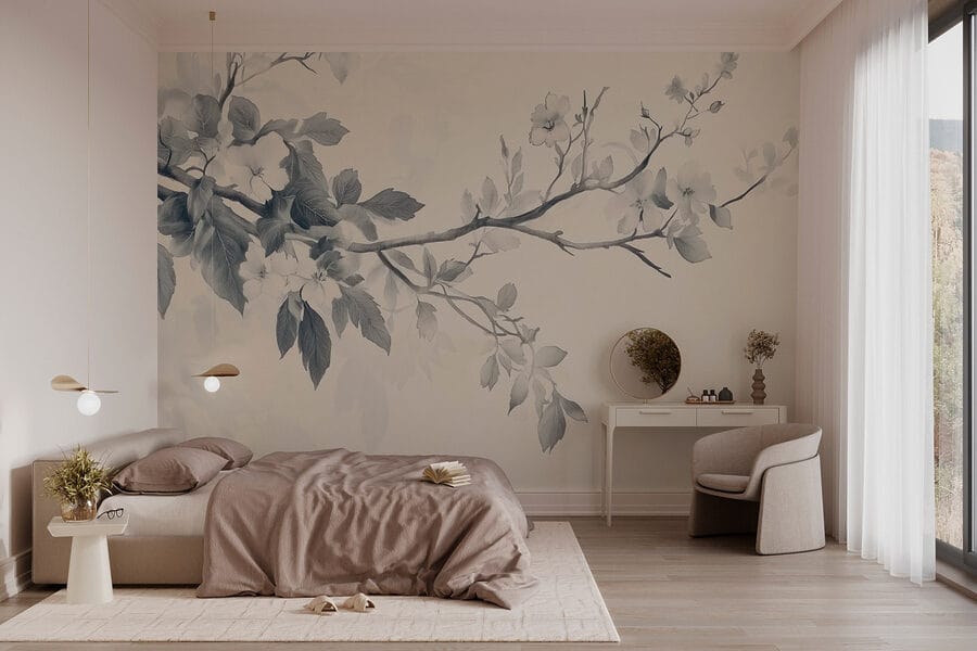 Ramo con fiori e foglie