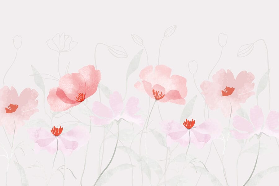 Gruppo di fiori rosa