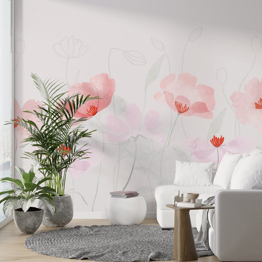 Gruppo di fiori rosa
