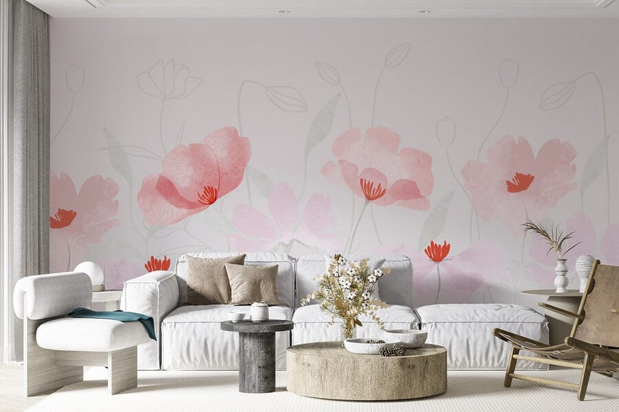 Gruppo di fiori rosa