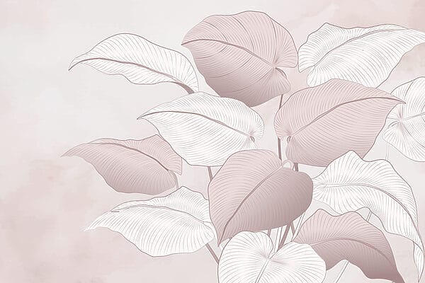 Delicate leaves in soft hues