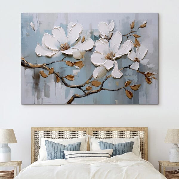 Quadri Quadri Dipinto raffigurante fiori bianchi su un ramo (COD: s42711)