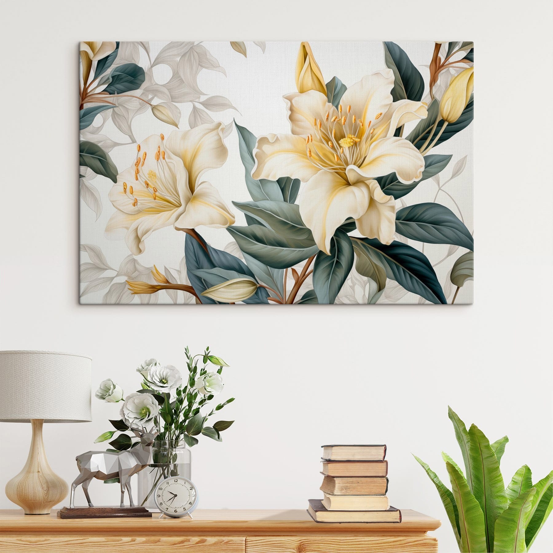 Delicate blooms amidst lush foliage