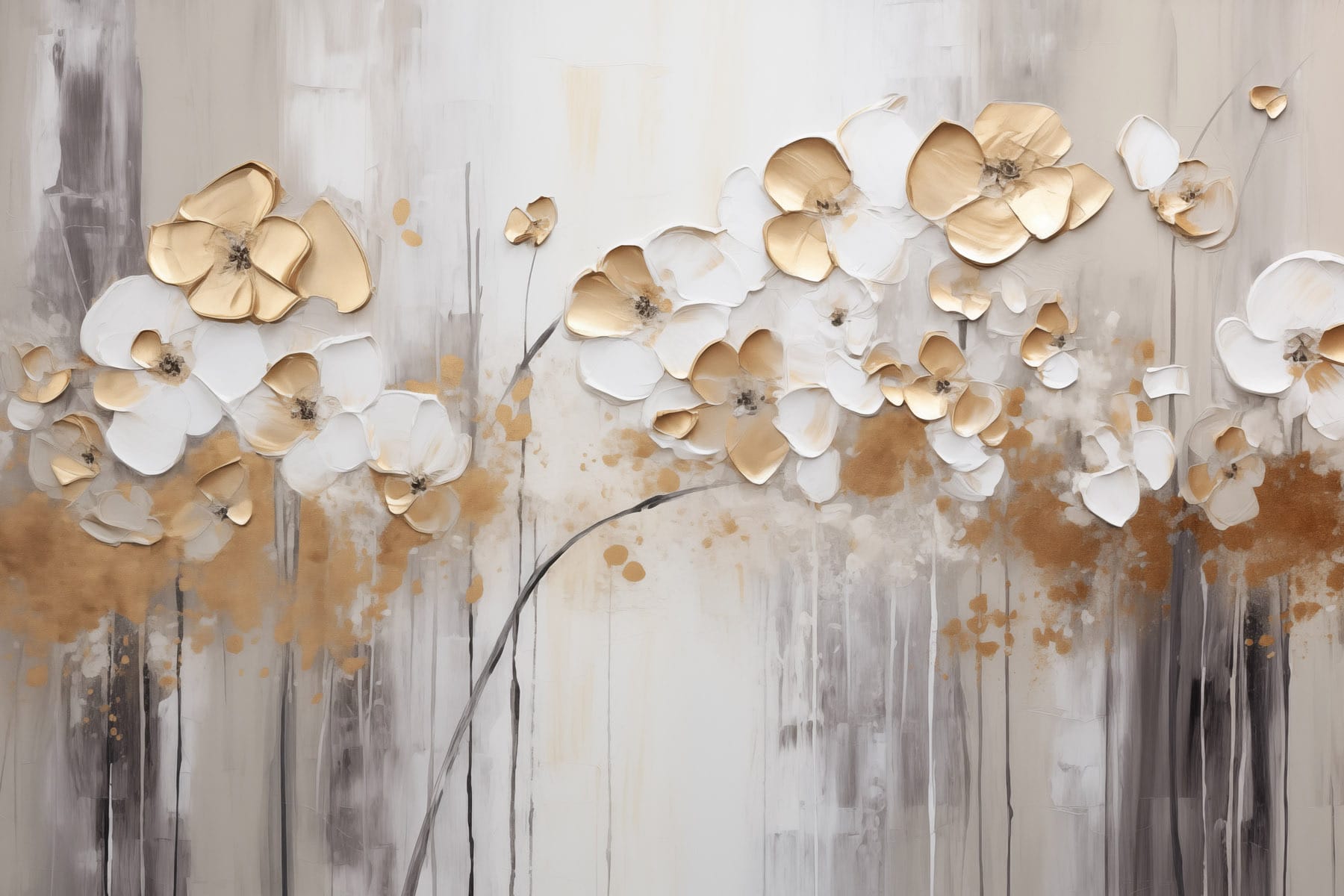 Dipinto di fiori su una parete s42713p - Dipinto di fiori su una parete - tegory