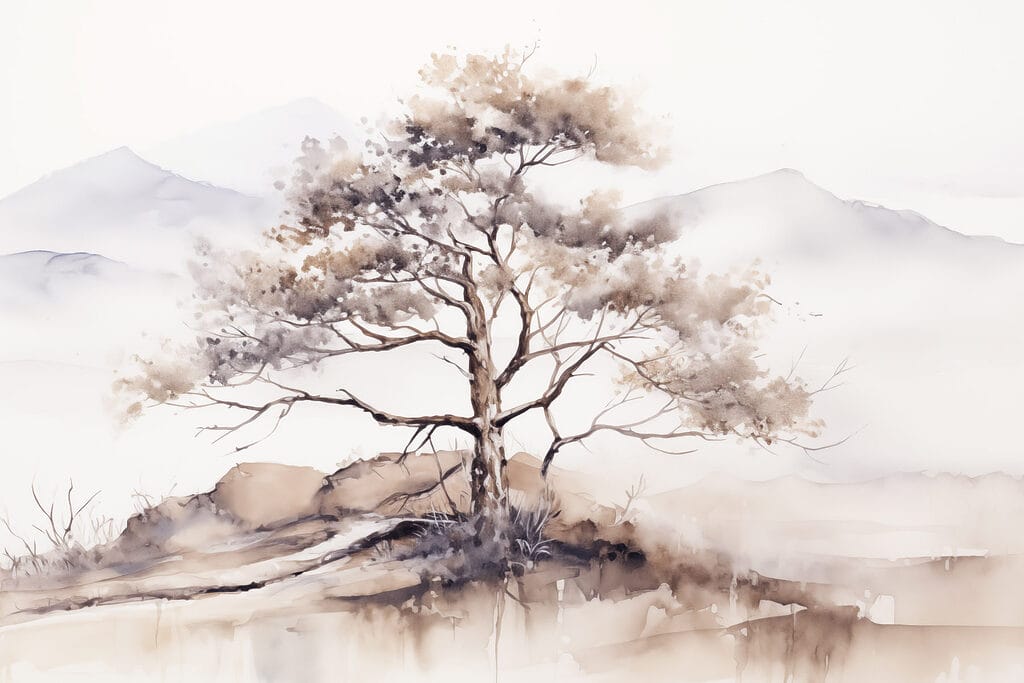 Watercolor of a tree Watercolor of a tree