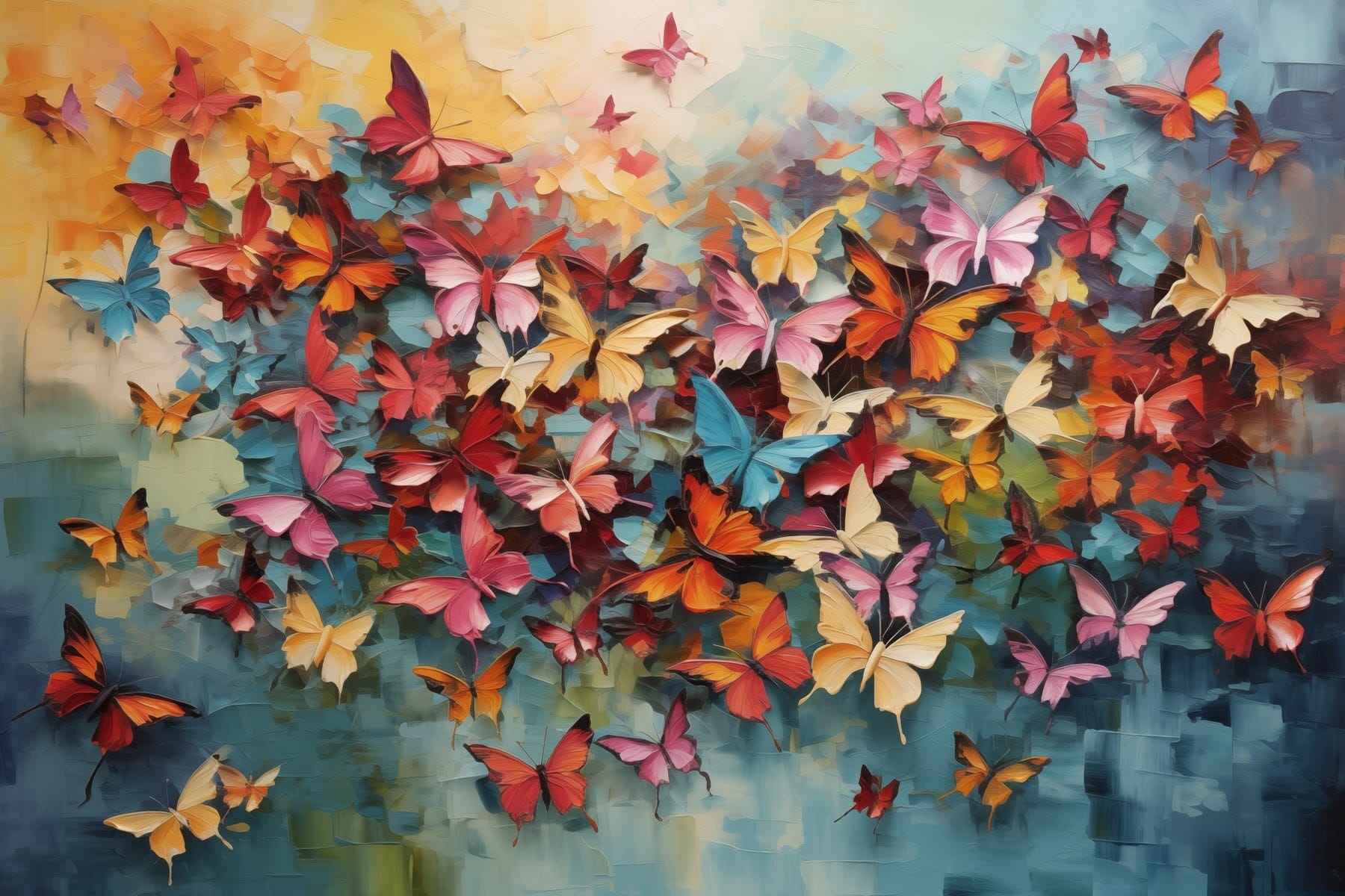 Group of butterflies on a blue background Group of butterflies on a blue background