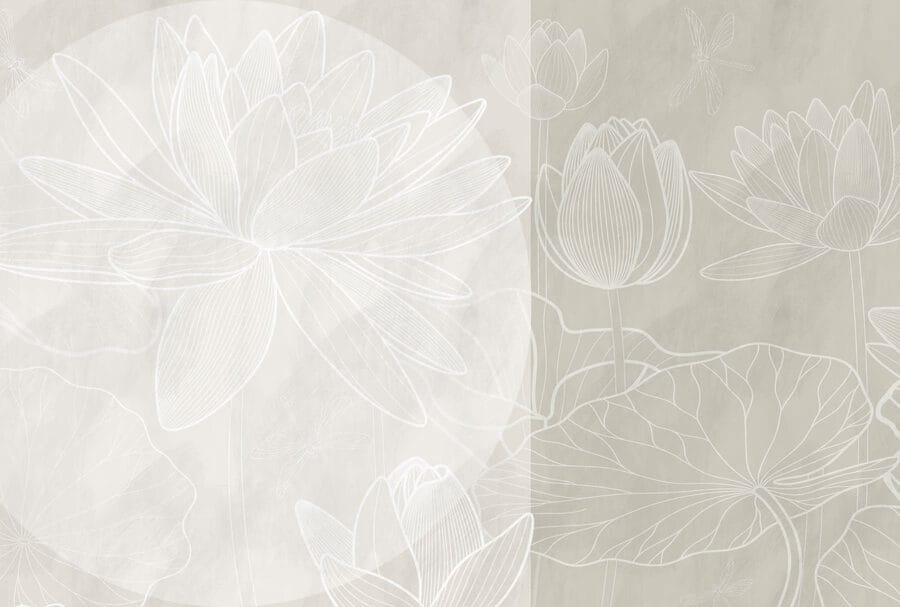 Disegno di un fiore bianco su sfondo grigio