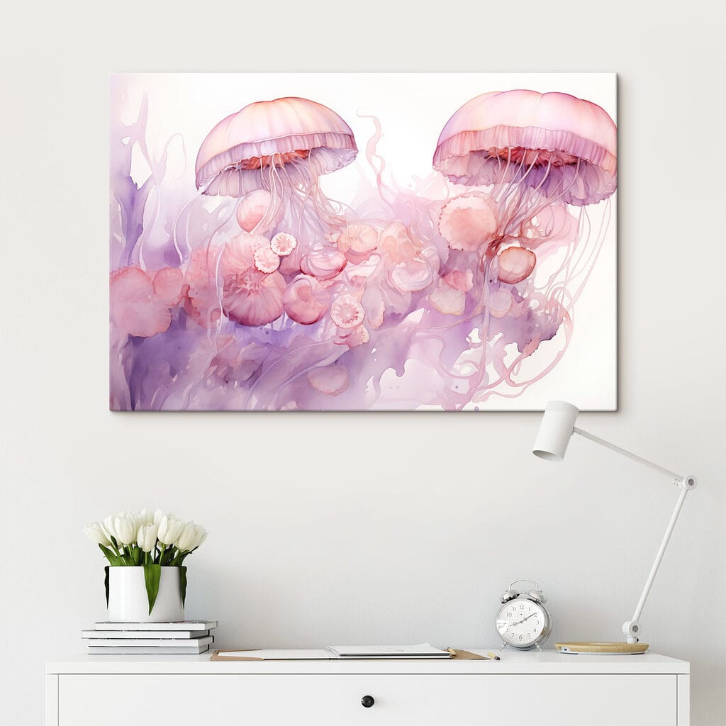 Group of jellyfishes in water