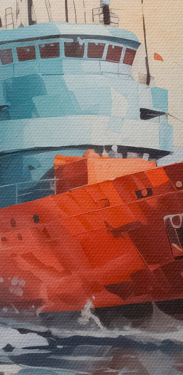 Painting of a ship in the water Painting of a ship in the water