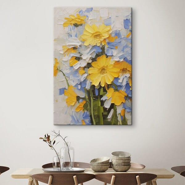 Quadri Quadri Dipinto raffigurante fiori gialli e blu (COD: s42753)