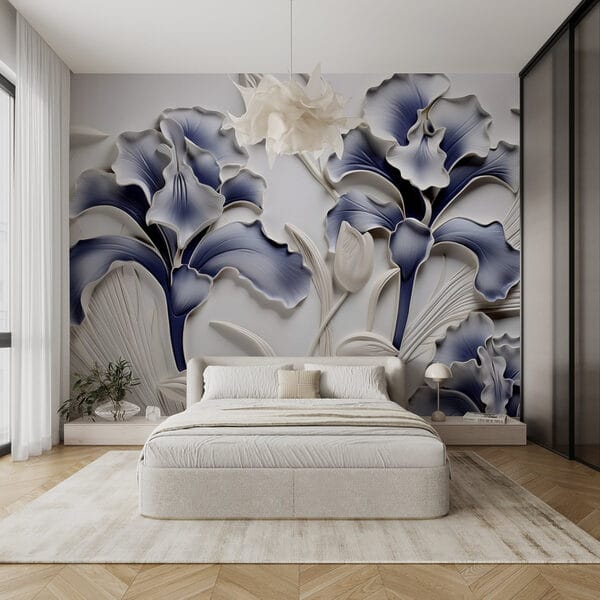 Arte da parete con fiori e foglie Arte da parete con fiori e foglie