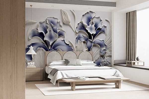 Arte da parete con fiori e foglie Arte da parete con fiori e foglie