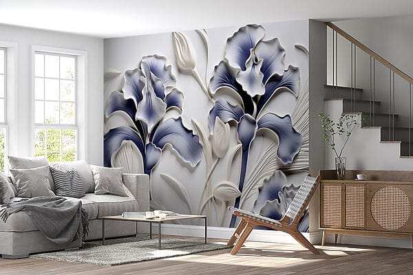 Arte da parete con fiori e foglie Arte da parete con fiori e foglie
