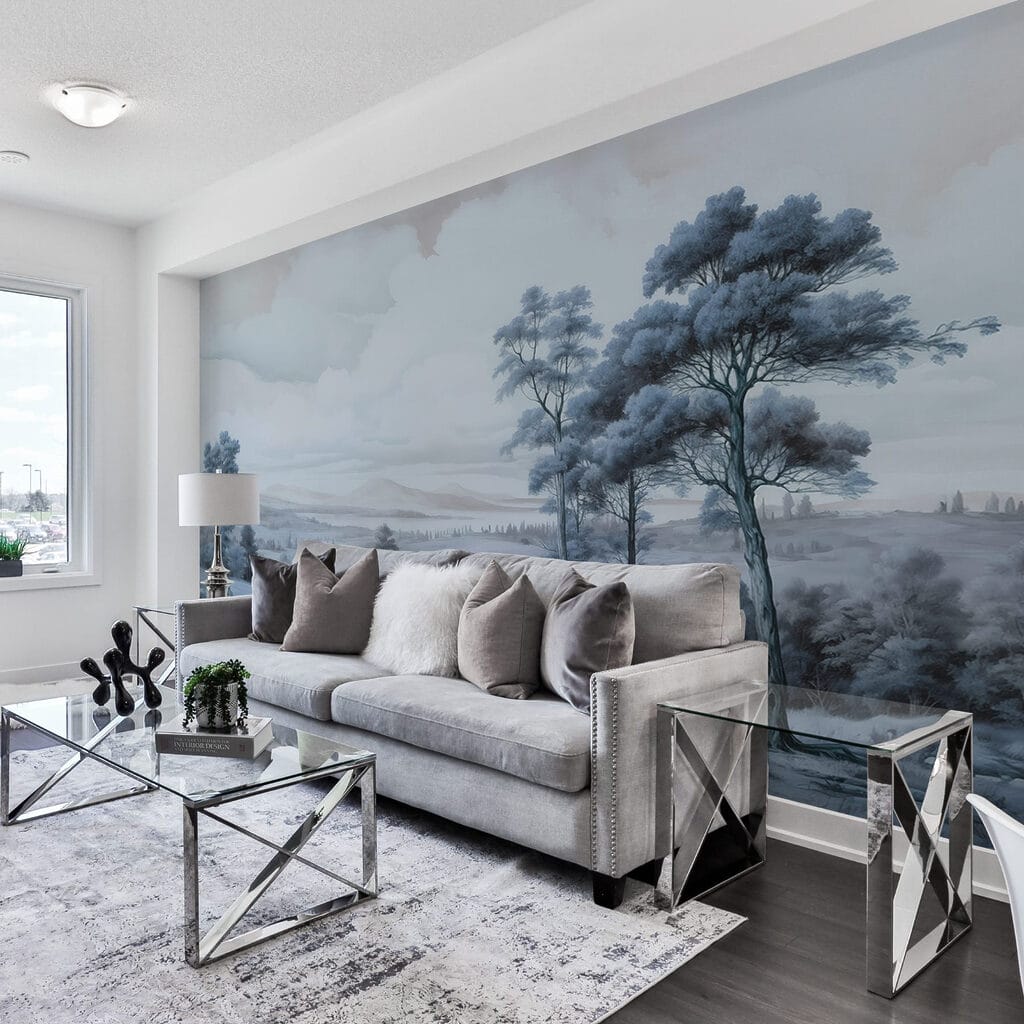 Landscape with trees and a river