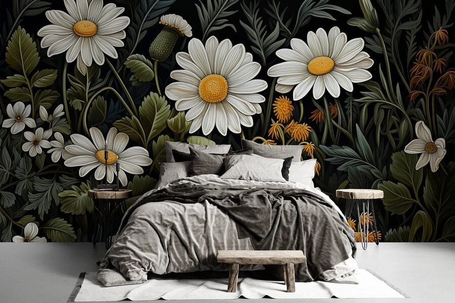 Pittura di fiori e foglie